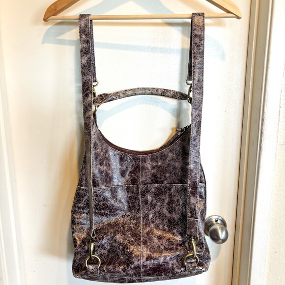 Latico Leather Convertible Tote/Backpack/Shoulder Bag Purple - Picture 2 of 7